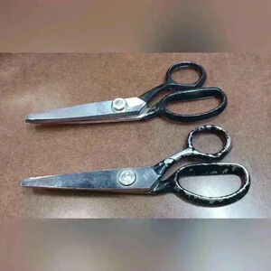 Vintage Pair of  7" Pinking Shears One is CG Made in Japan and other unbranded